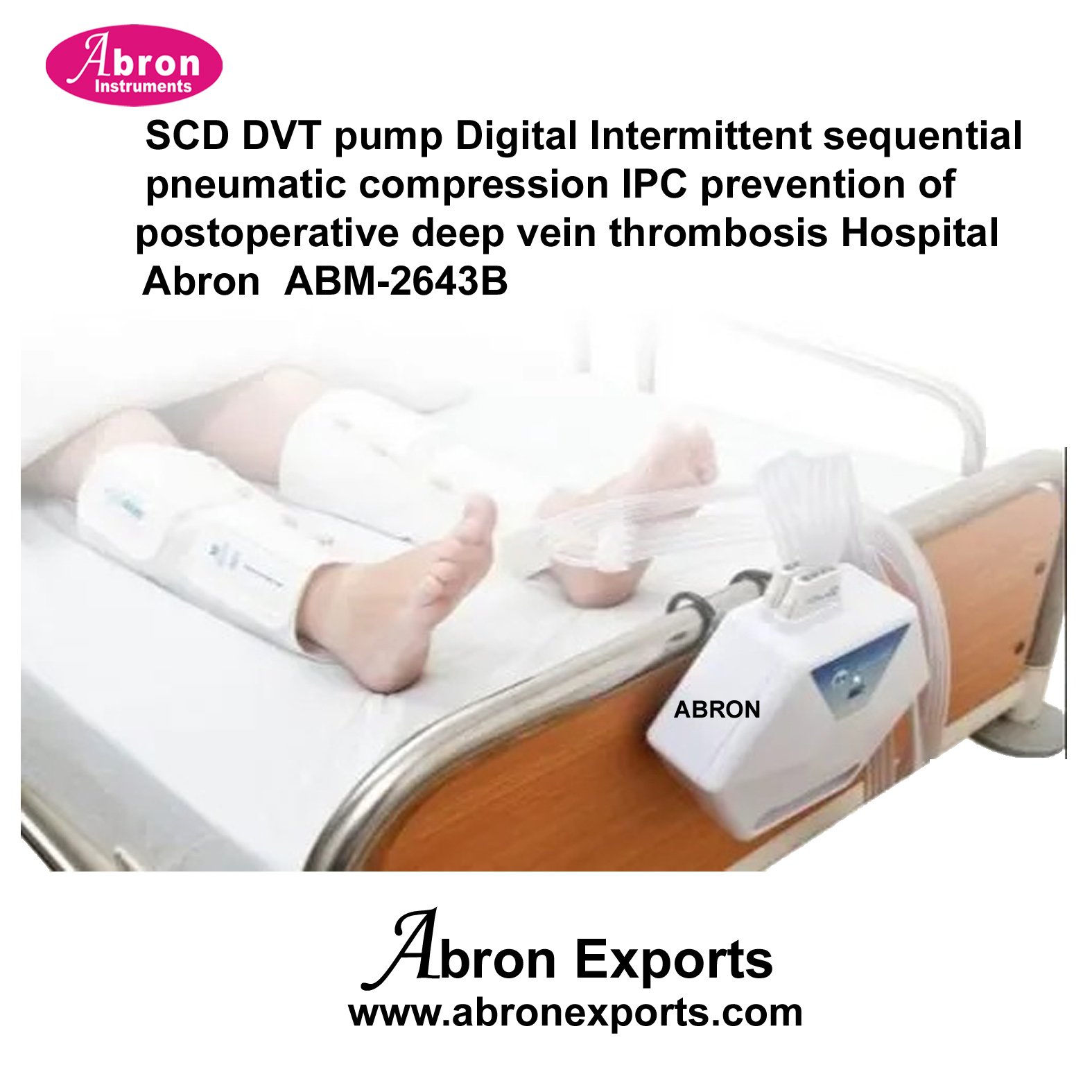 SCD DVT pump Digital Intermittent sequential pneumatic compression IPC prevention of postoperative deep vein thrombosis Hospital Abron ABM-2643B  